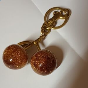 Gold Cherry Bag Charm